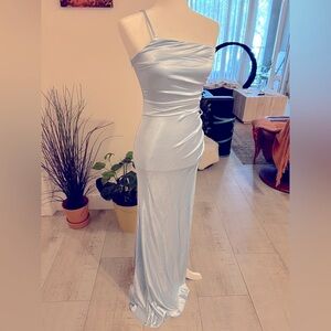 Elegant Light Blue Strapless Dress